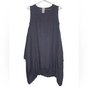Match Point sleeveless linen blend gray dress